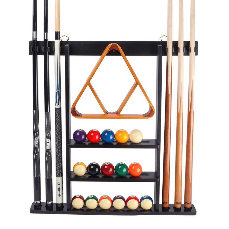 6 Pool Cue Stick Hanging Wall Mounting Rack