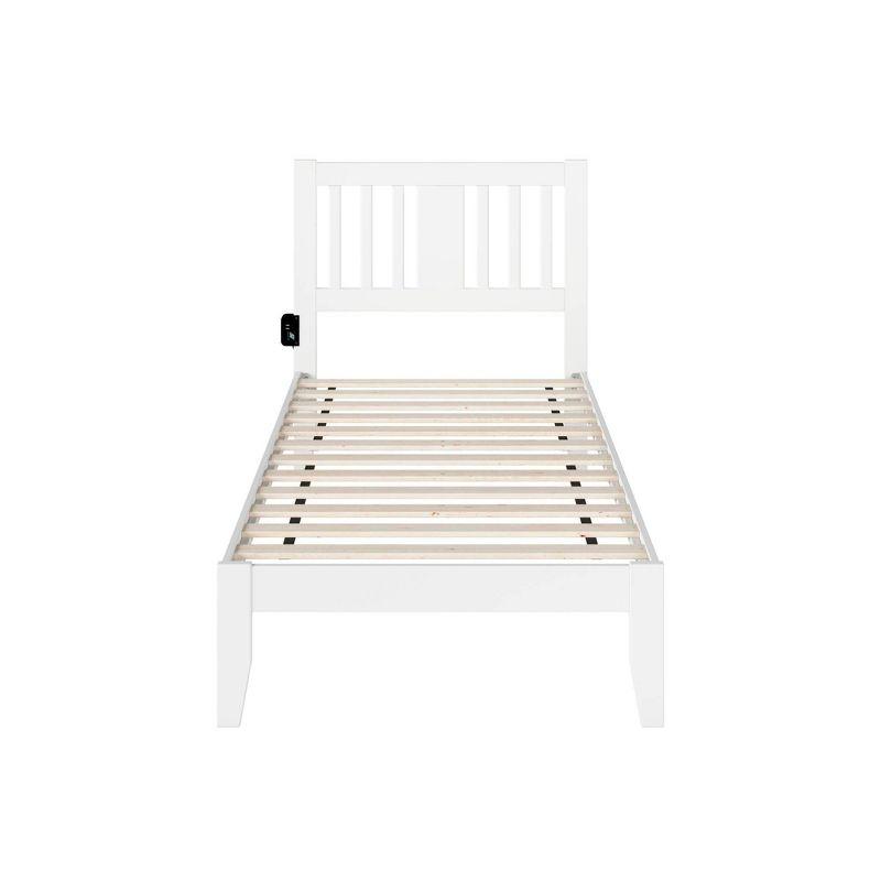 Tahoe Mission-Style Twin Bed with USB Charger in White