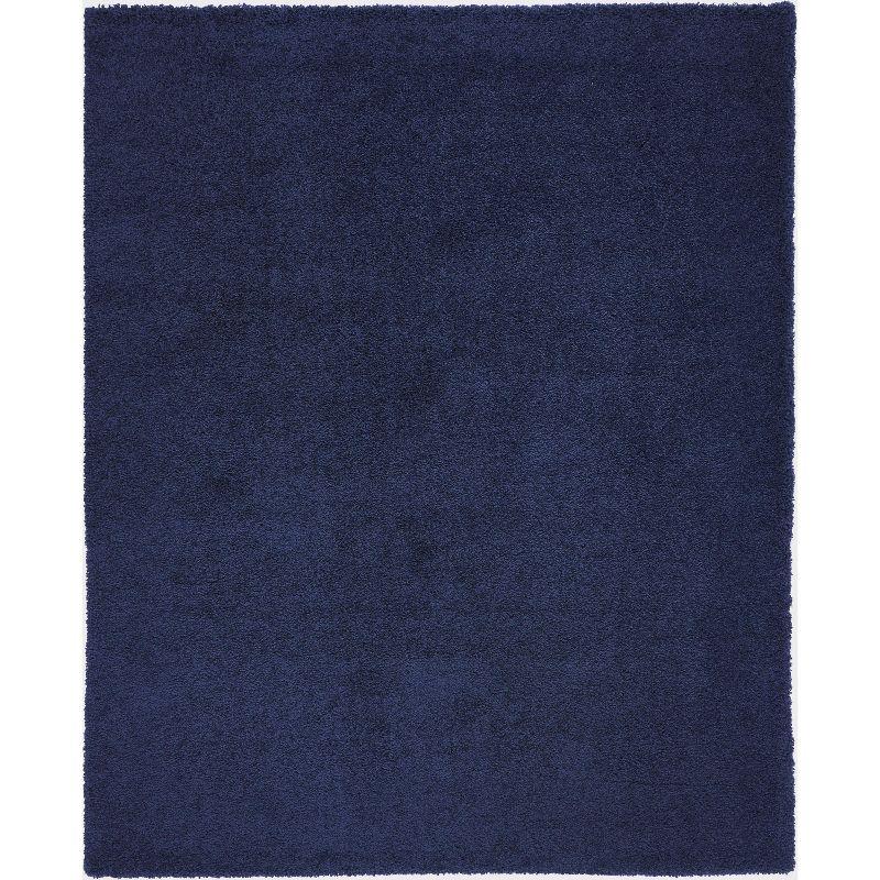 SoCal Inspired Navy Blue Plush Shag Rug 7'10" x 9'10"