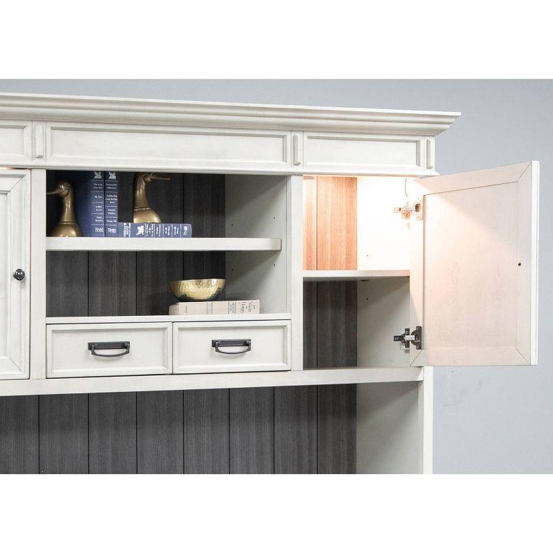 Hartford Hutch White - Martin Furniture: Vintage Finish, No Assembly, Office Hutch Tops