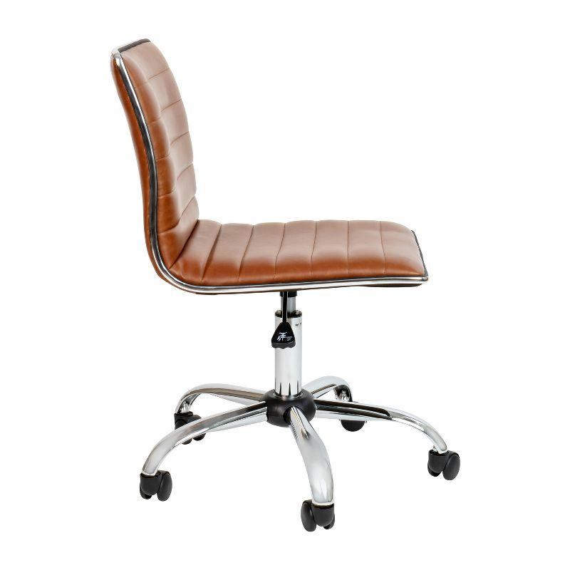 Flash Furniture Merchiston Low-Back Modern Ribbed Upholstered Vinyl Swivel Desk Chair by Flash Furniture