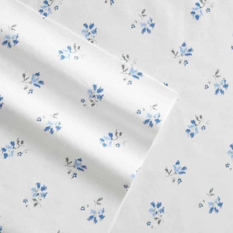 Sketchy 200 Thread Count Floral 100% Cotton Percale Sheet Set