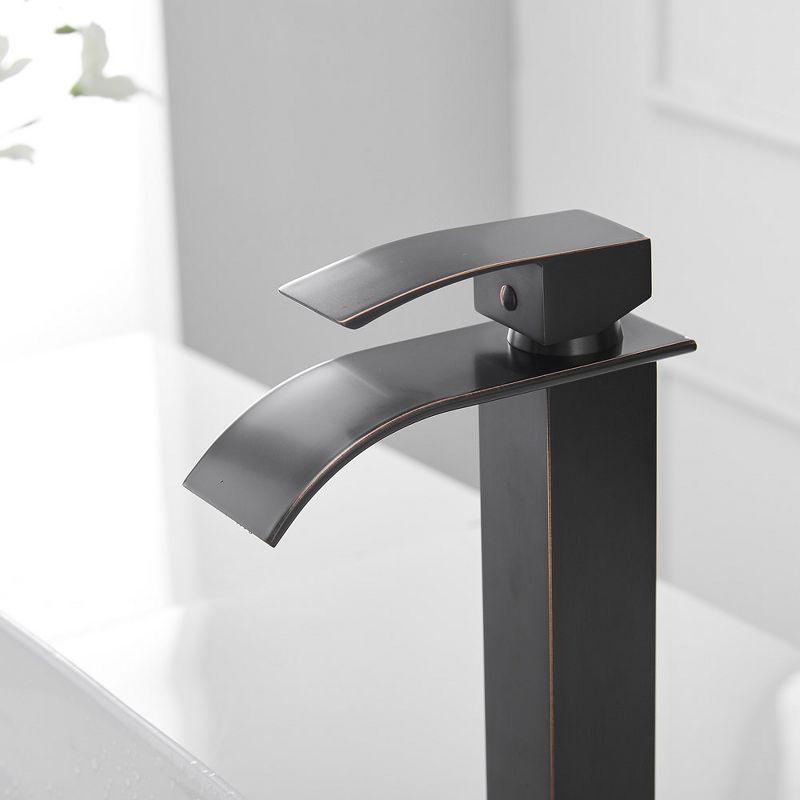 BWE Waterfall Single Hole Single Handle Bathroom Vessel Sink Faucet With Pop-up Drain Assembly