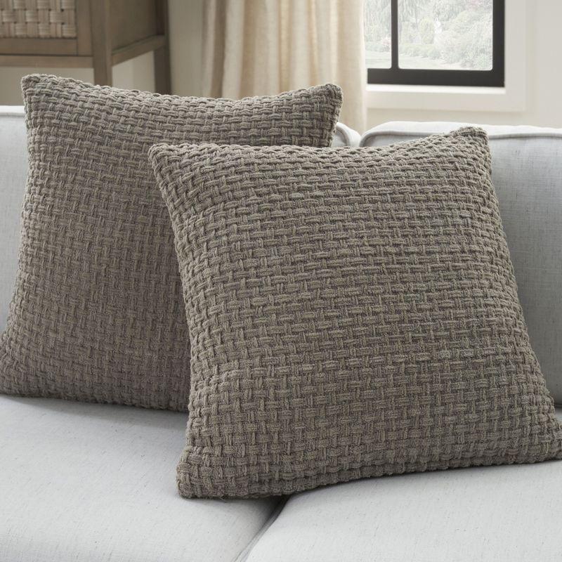 Mina Victory Lifestyle Woven Chenille 18" x 18" Set of 2 Indoor Throw Pillow