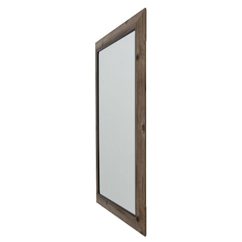 Natural Light Wood Decorative Wall Mirror with Beveled Edge Gray - Yosemite Home Decor