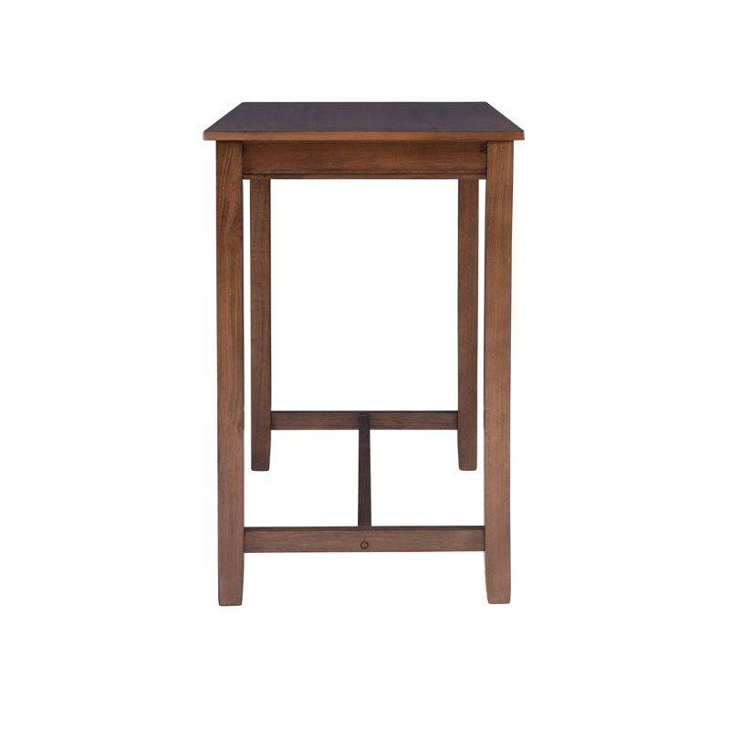 36" Claridge Transitional Counter Height Pub Table Rustic Brown - Linon: Solid Wood Base, Veneer Top