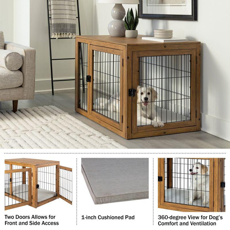 PETMAKER Furniture-Style Dog Crate with Double Doors and Cushion (Natural)