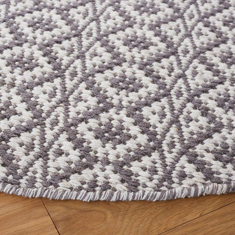 Ivory Cotton Hand-Woven Flatweave Round Rug - 4' Diameter