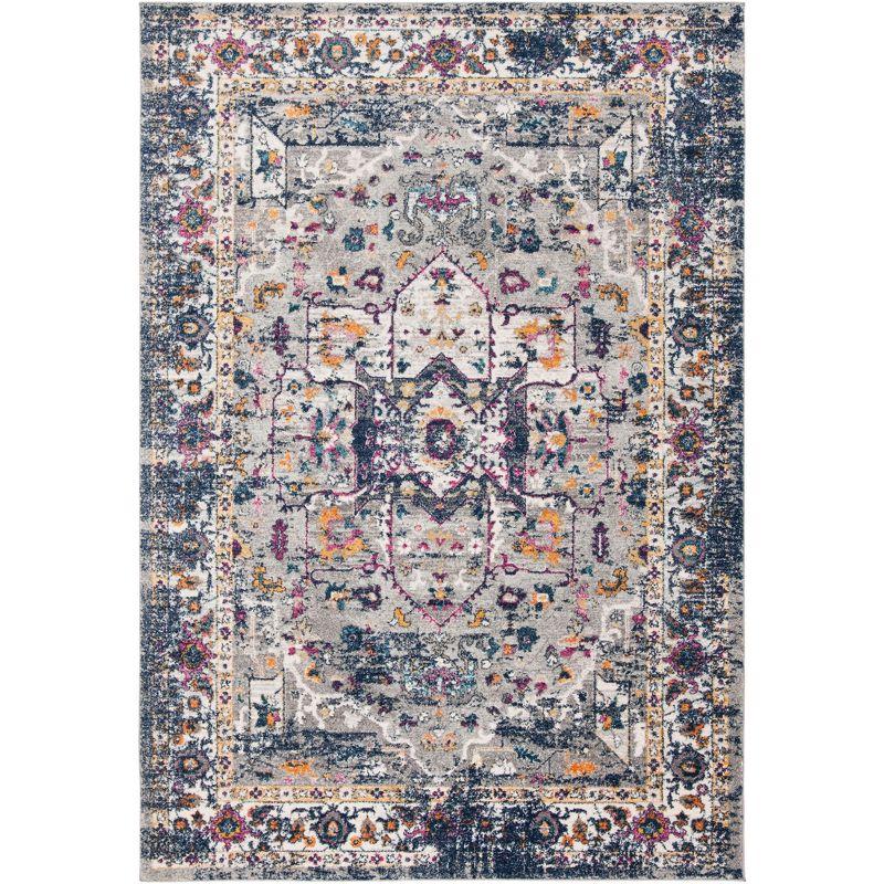 Evoke EVK275 Power Loomed Indoor Area Rug - Grey/Navy - 5'3"x7'6" - Safavieh