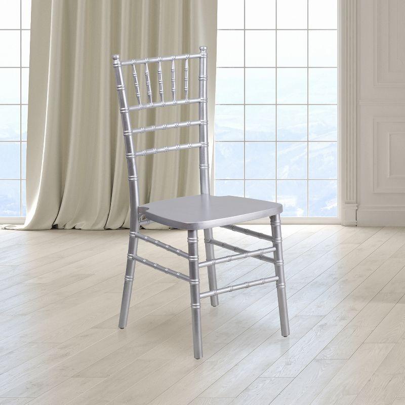 Elegant Silver Wood Chiavari Banquet Chair