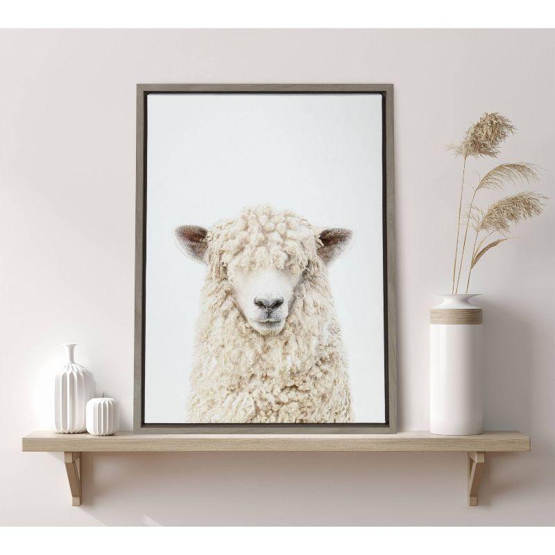 18" x 24" Sylvie Sheep Bangs Portrait Framed Canvas by Amy Peterson - Kate & Laurel All Things Decor