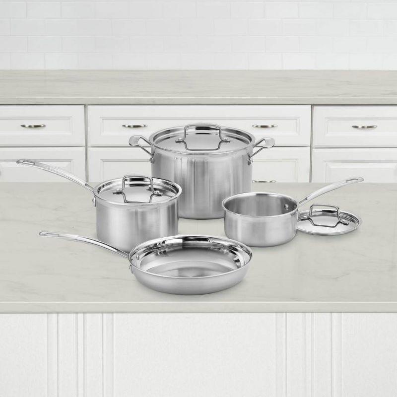 Stainless Steel 7-Piece Cookware Set with Tri-Ply Construction