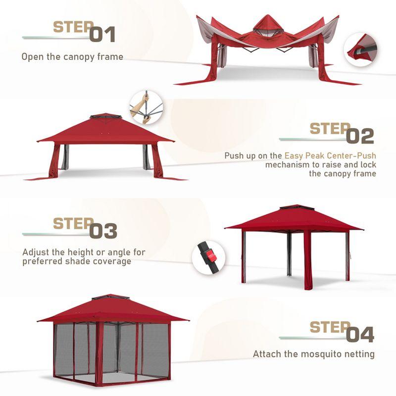 EAGLE PEAK Pop up Patio Gazebo 13 Ft. W x 13 Ft. D Metal Patio