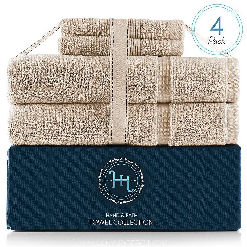 Hearth & Harbor Hearth & Harbor 4-Piece 100% Cotton Mats and Towel Set