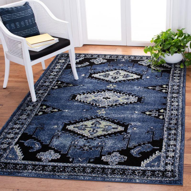 Vintage Hamadan VTH251 Power Loomed Area Rug - Blue/Black - 5'3"x7'6" - Safavieh.