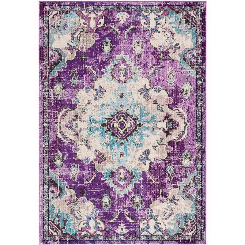 Elinor Light Blue Synthetic 6' Square Easy-Care Area Rug