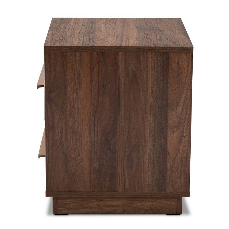 Baxton Studio Mette Walnut Finished Wood Nightstand White: Contemporary Bedside Table with Drawer, Meets ASTM Standards