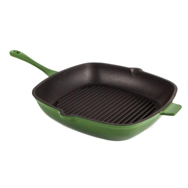 BergHOFF Neo 11" Cast Iron Square Grill Pan, Green