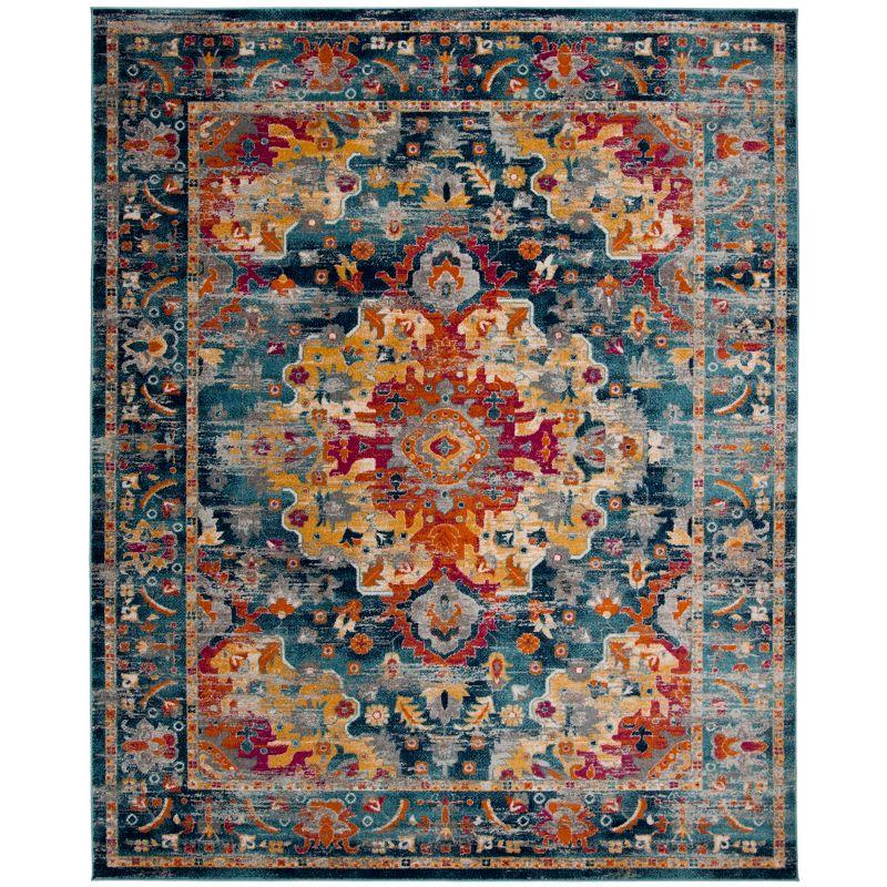 Madison MAD154 Power Loomed Indoor Area Rug - Teal/Fuchsia - 9'x12' - Safavieh