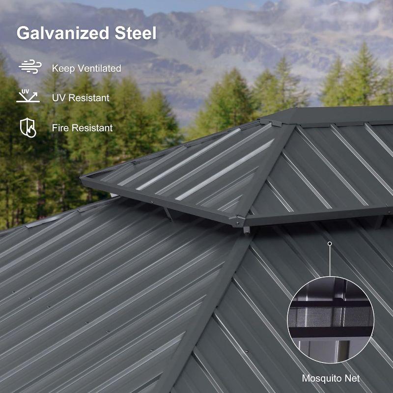 Purple Leaf 13' X 17' Hardtop Gazebo Aluminum Gazebo