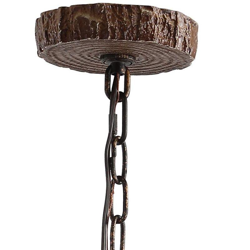 JONATHAN Y Speller 27" Adjustable Resin Antler 3-Light LED Chandelier, Brown