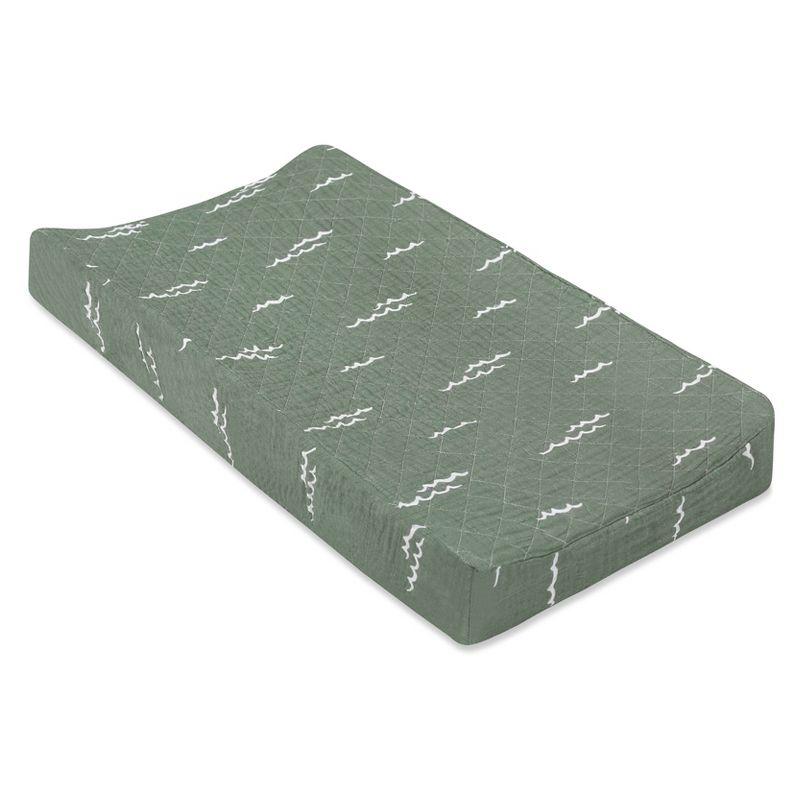 Ocean Waves Quilted Muslin Changing Pad Cover