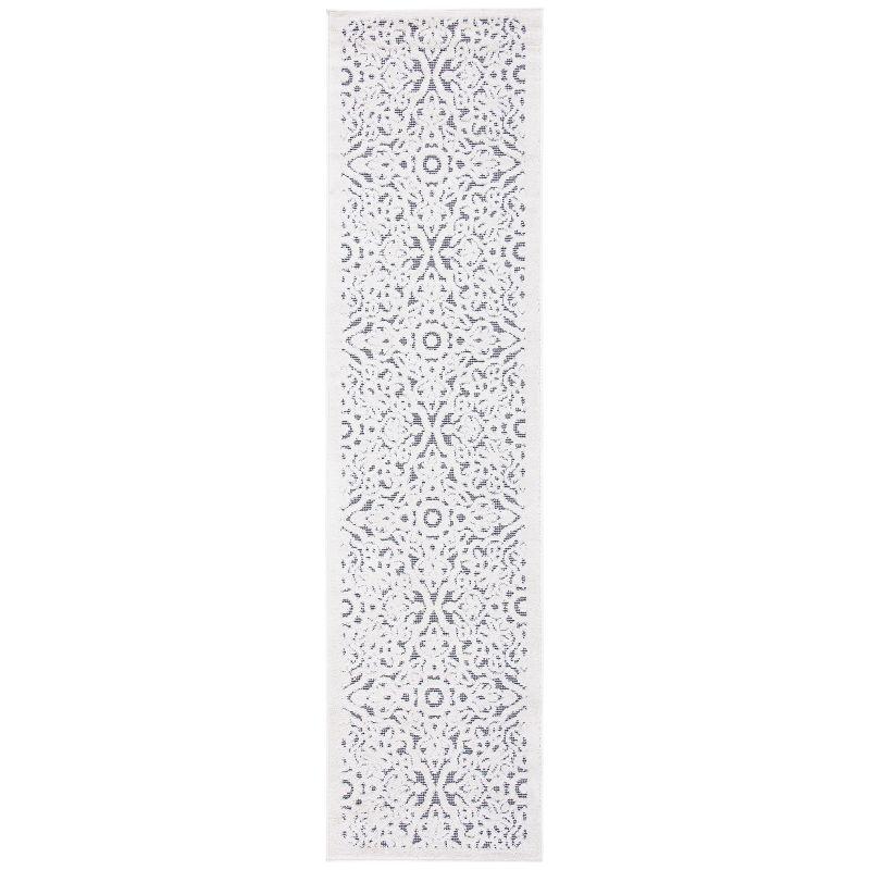 Cabana CBN662 Power Loomed Indoor and Outdoor Accent Rug - Ivory/Grey - 2'2"x5' - Safavieh.