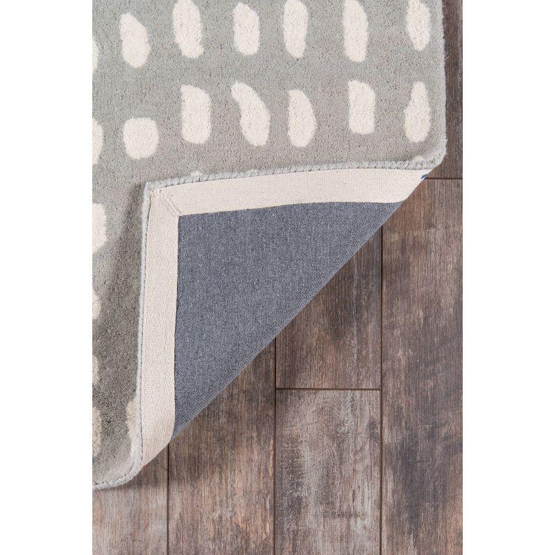 Handmade Geometric Tufted Wool Area Rug in Gray, 3'6" X 5'6"