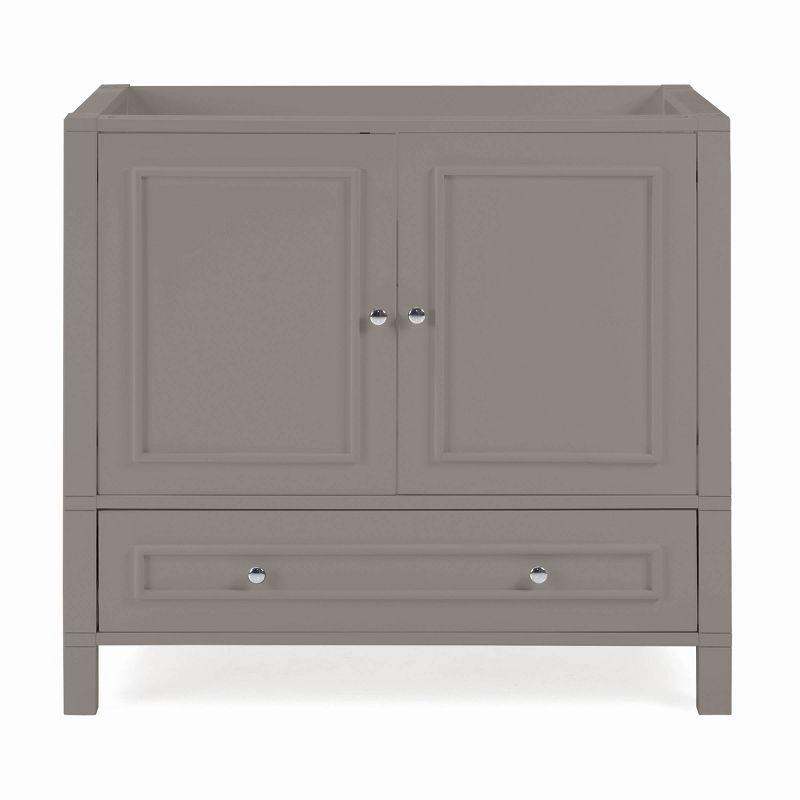 36" Williamsburg Vanity Cabinet Gray - Alaterre Furniture: Wood Frame, 1 Shelf, Universal Storage, 34.5" Depth