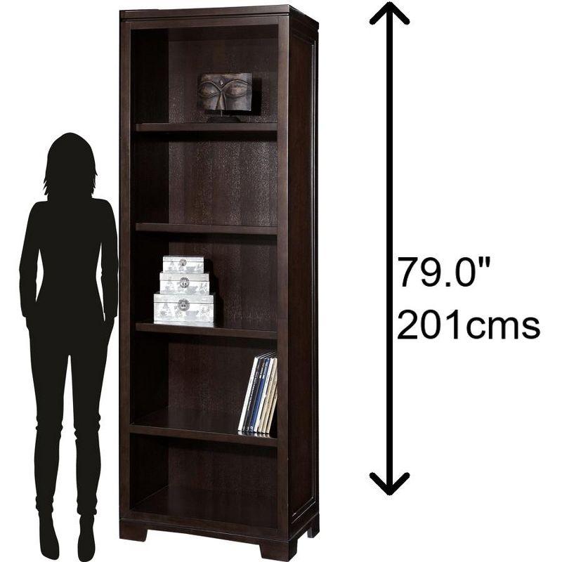 Mocha Finish Adjustable 5-Cube Wood Bookcase