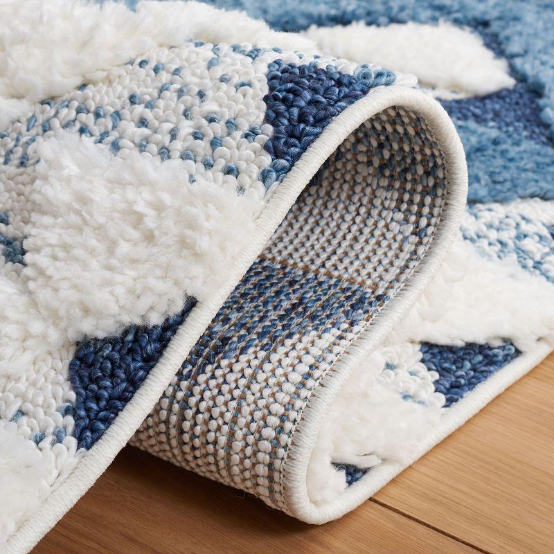 Moroccan Tassel Shag MTS688 Power Loomed Indoor Area Rug - Blue/Ivory - 8'x10' - Safavieh