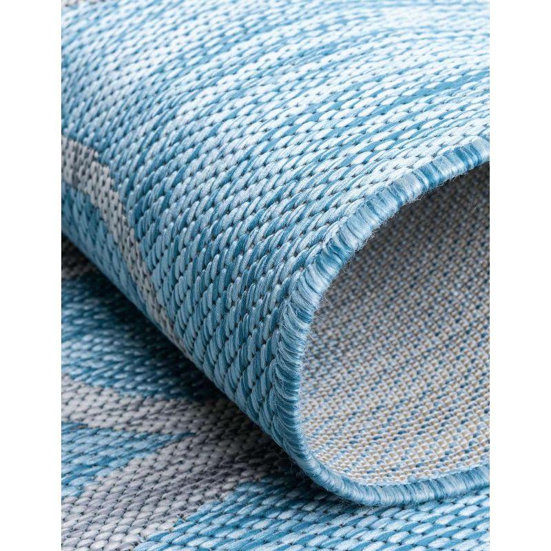 Unique Loom 6' 1 x 9' 0 Rectangle Indoor/Outdoor Botanical Light Aqua Area Rug