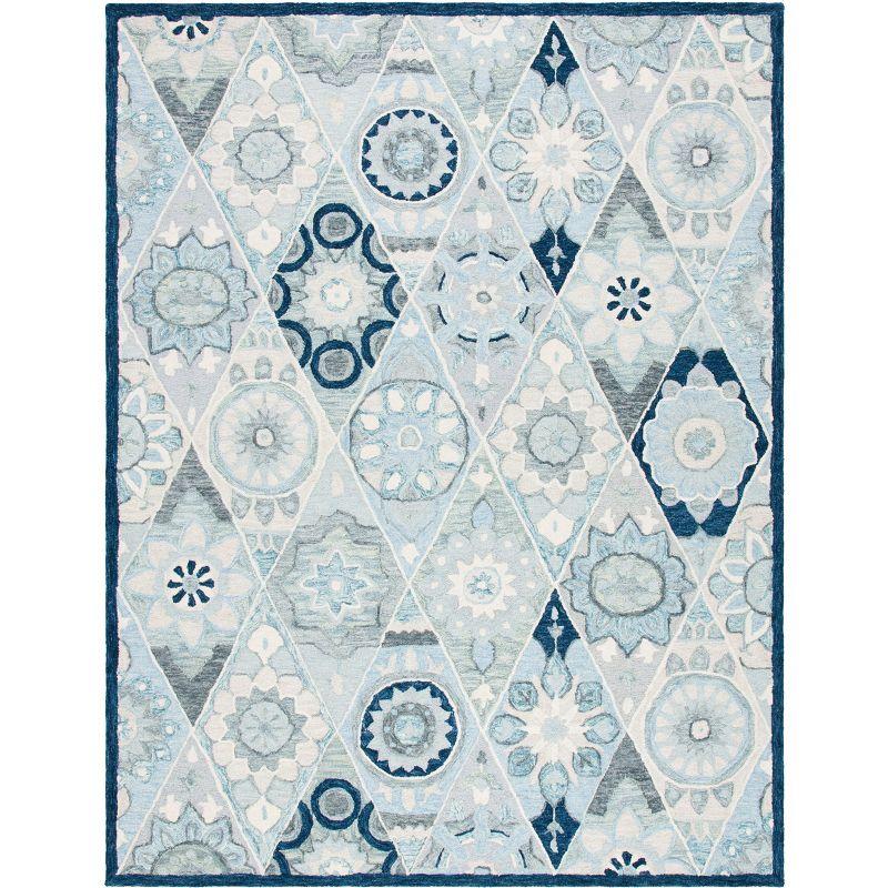 Handmade Americana Blue Wool 8' x 10' Tufted Area Rug