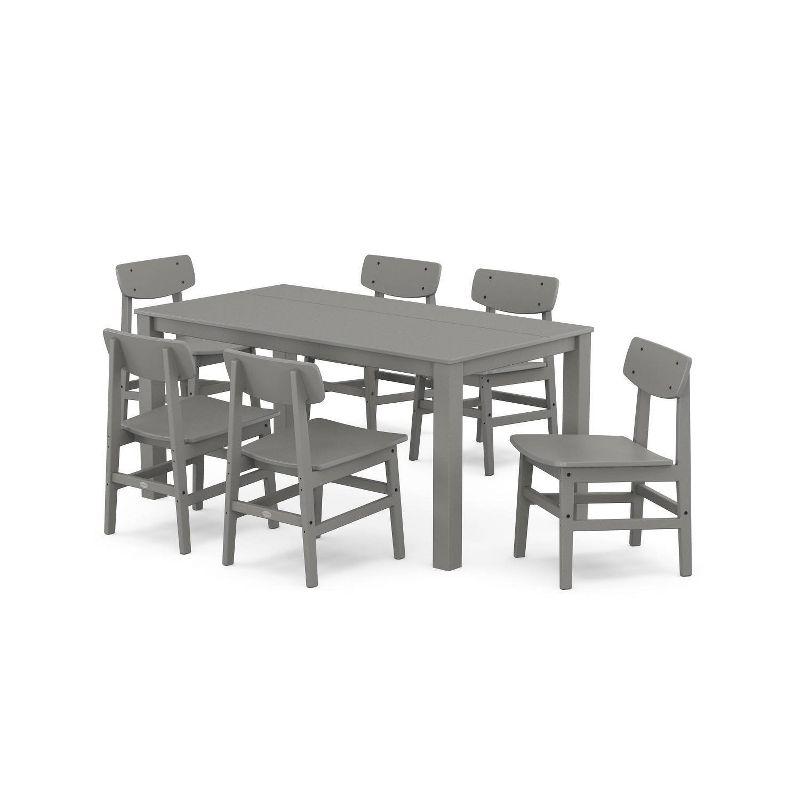 Slate Gray 7-Piece Modern Studio Urban Dining Set