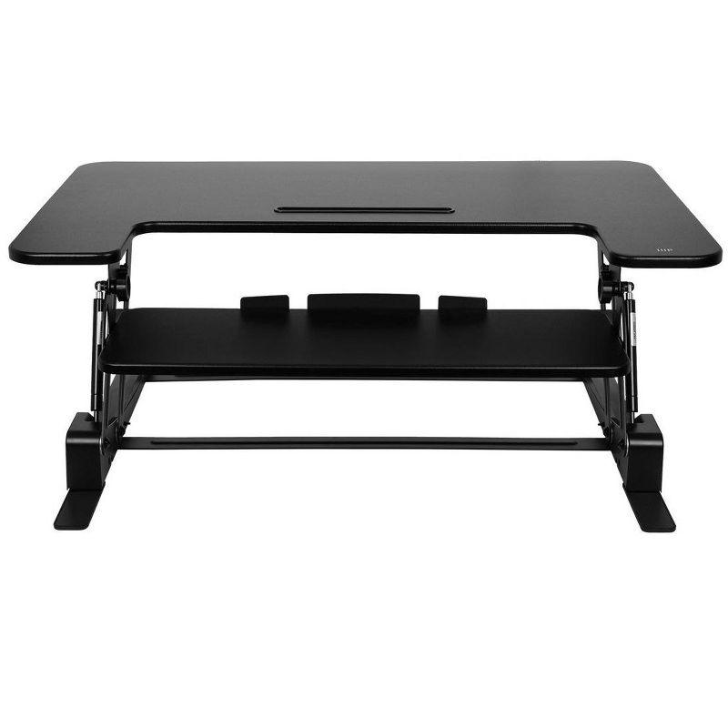 Monoprice Height Adjustable Gas-Spring Dual Handle Sit-Stand 36-Inch Workstation Desk Converter with Keyboard Tray