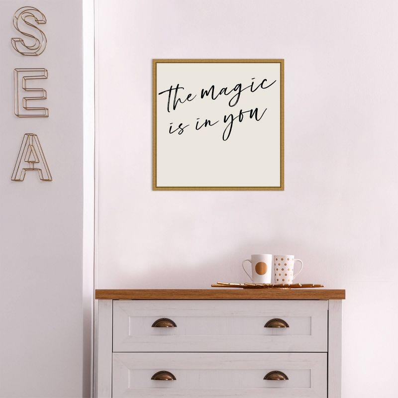 16" x 16" You're Magic I by Anna Hambly Framed Wall Canvas - Amanti Art: Inspirational Quote, Modern Decor, Polystyrene Frame