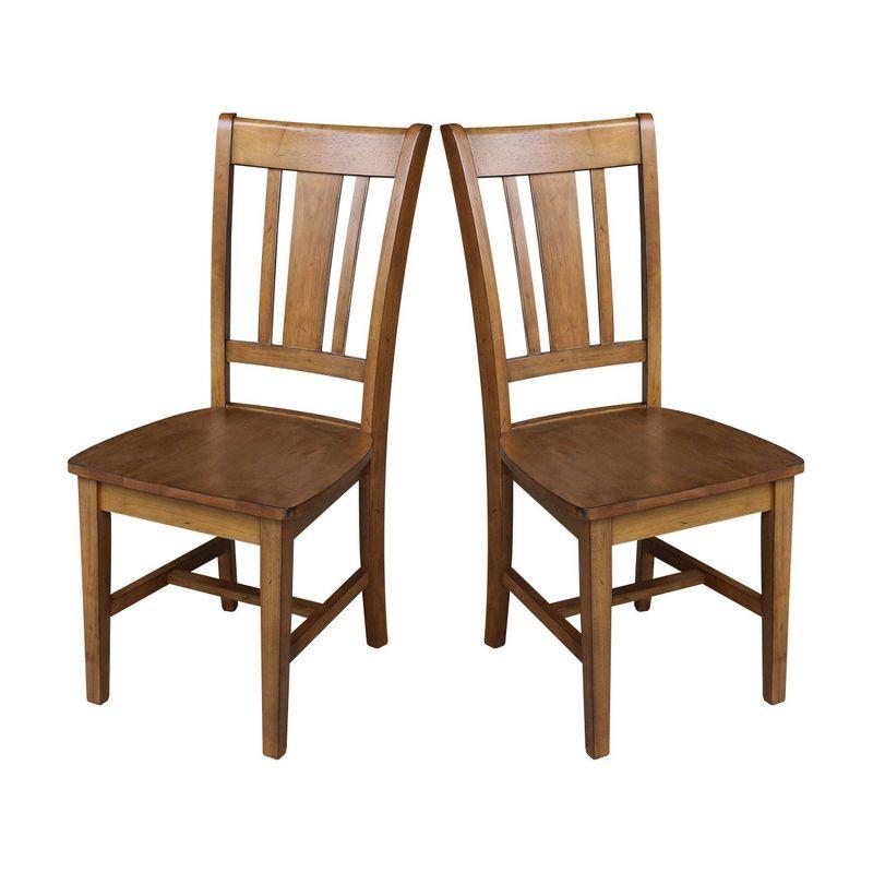 Set of 2 San Remo Splatback Chairs Pecan - International Concepts: Solid Wood, Unupholstered
