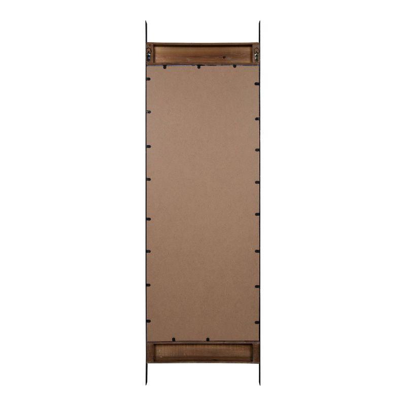 19.2" x 63" Kincaid Full Length Wall Mirror Rustic Brown - Kate & Laurel All Things Decor: Metal Frame, Freestanding Espejo