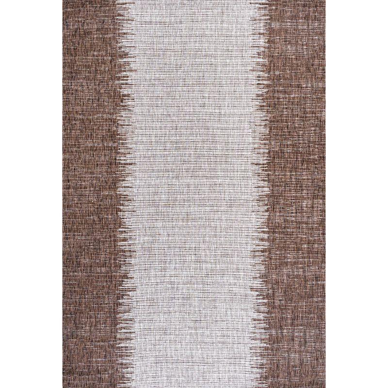 3'x5' Tavira Modern Strie' Indoor/Outdoor Area Rug, Brown/Beige - JONATHAN Y