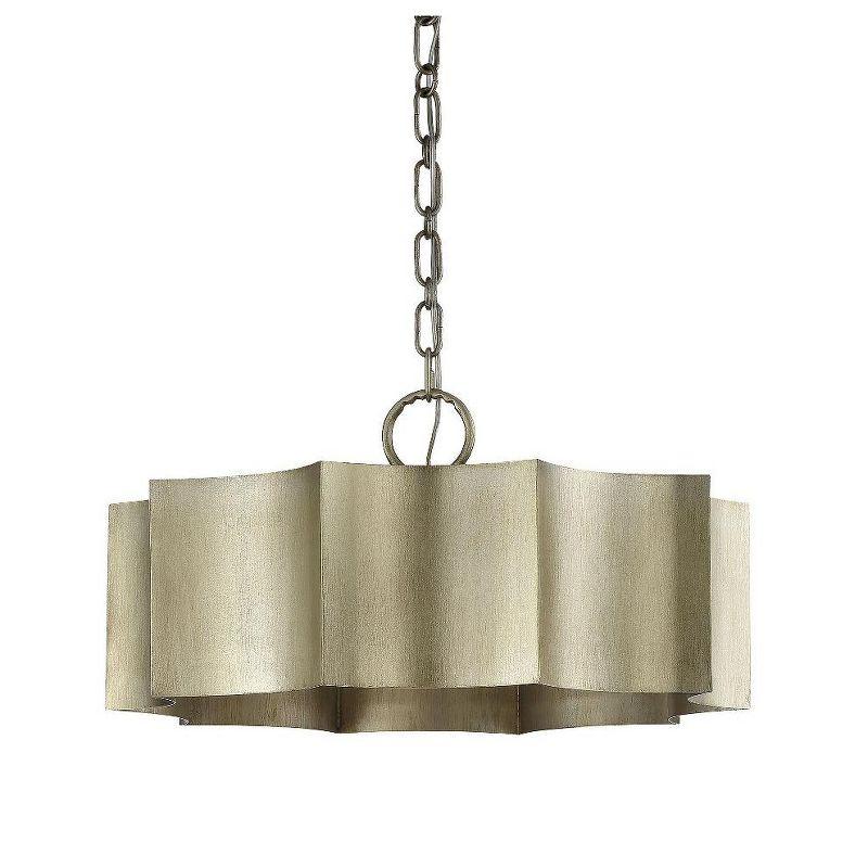 Carney 3 Light Metal Dimmable Scalloped Chandelier