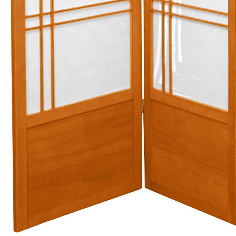 7 ft. Tall Bamboo Tree Shoji Screen - Honey (5 Panels): Oriental Furniture, Hardwood Frame, Metal Hardware