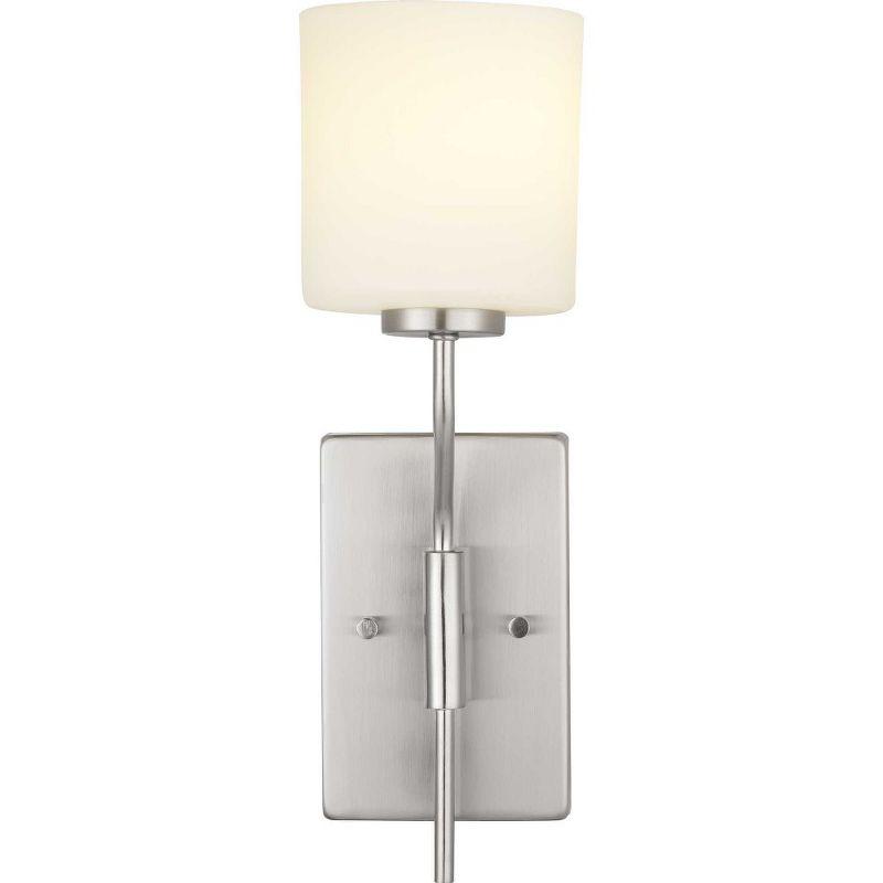 Tobin Brushed Nickel 16" Wall Sconce with Etched Glass Shade