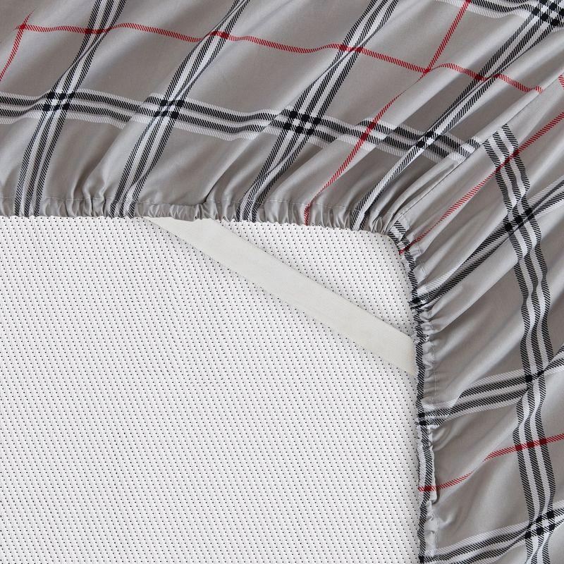 Nestl Printed Sheet Set, 6 Piece Soft Bed Sheets, Cal King Size Sheets, Burberry Grey