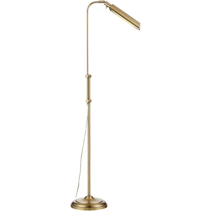 360 Lighting Culver Traditional Pharmacy Floor Lamp Standing 57" Tall Plated Aged Brass LED Adjustable Metal Shade for Living Room Reading Bedroo