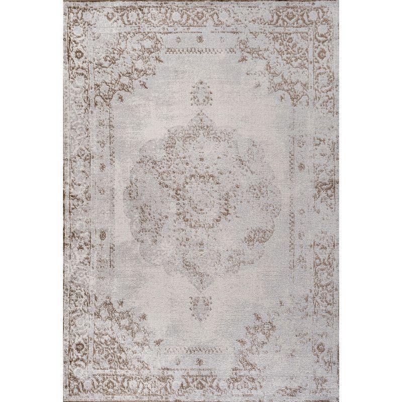 3'x5' Rosalia Cottage Medallion Area Rug, Brown/Cream - JONATHAN Y