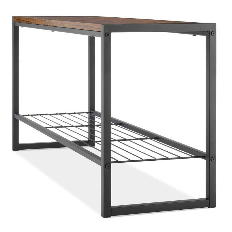 Whitmor Modern Industrial Entry Bench Black: Steel Frame Garment Rack & Closet Storage, No Tools Assembly, 25" Width