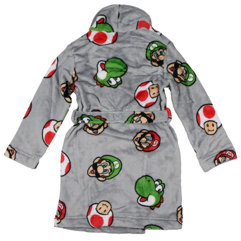 Nintendo Boys' Super Mario Yoshi and Super Mushroom Kids Fleece Robe (6)