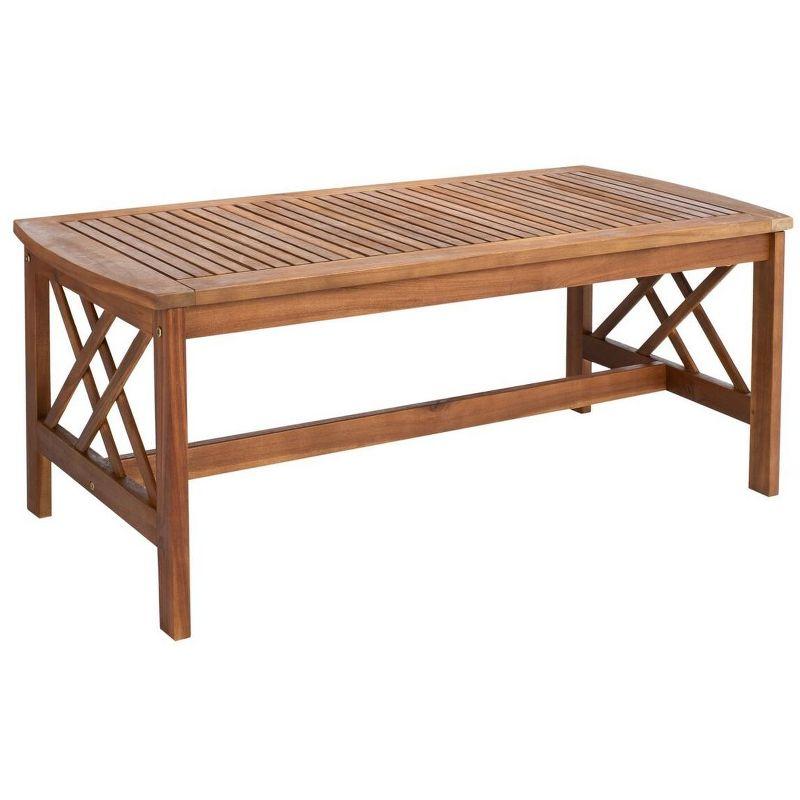 Luxurious Acacia Wood 4-Person Outdoor Conversation Set with Aqua Cushions