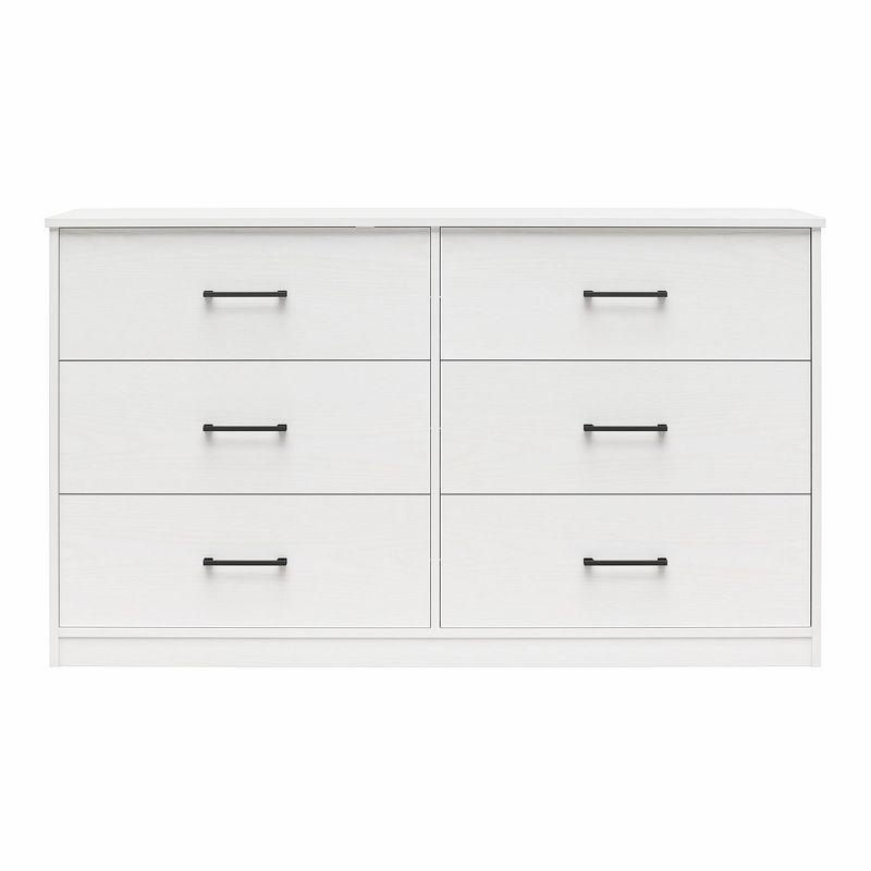 Ameriwood Home BrEZ Build Collection Pearce Wide 6 Drawer Dresser, White