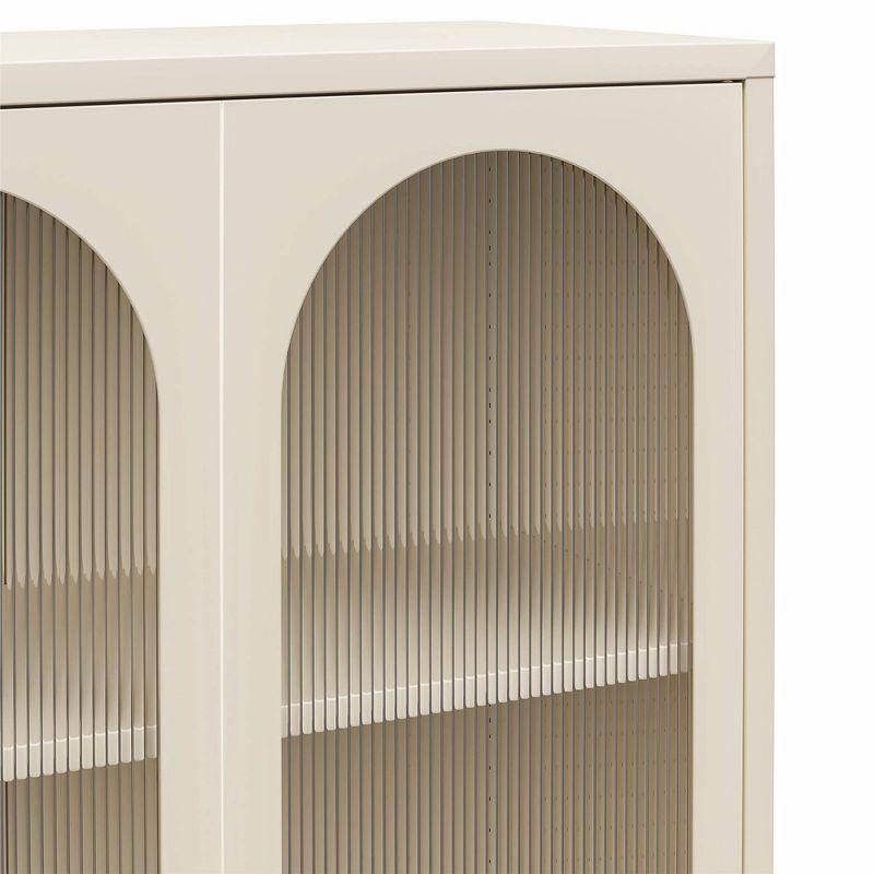 Luna 72.88'' Tall Accent Cabinet with Fluted Glass